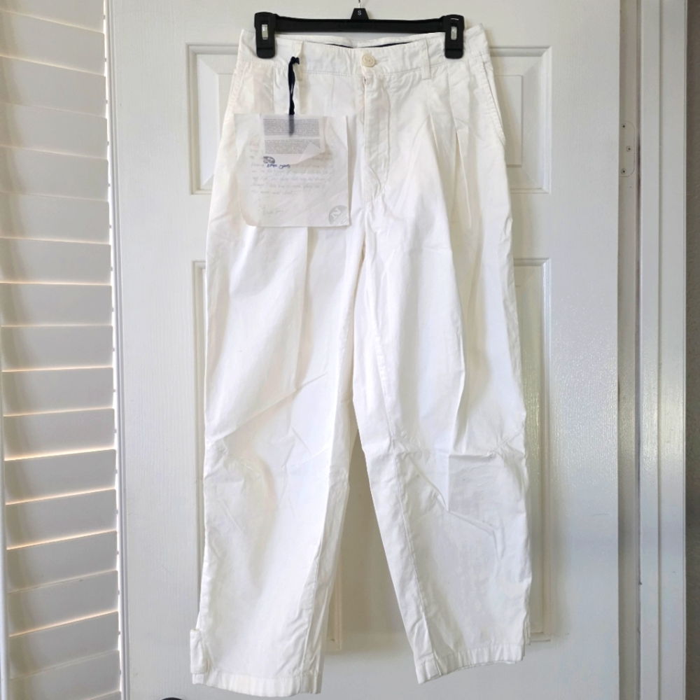 North Sails Cropped Ankle Trouser Pants White 27 New NWT